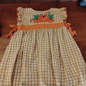 Plaid Pumpkin Kids Costume Dress